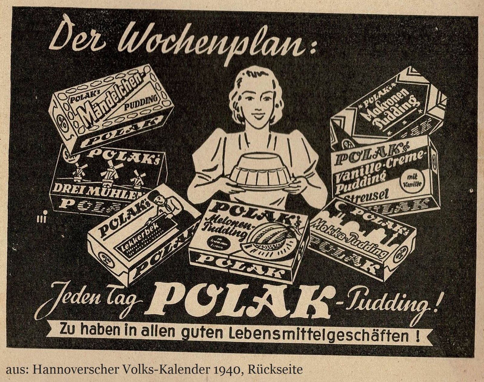 Polak Pudding Anzeige 1940 Polak Pudding Anzeige 1940