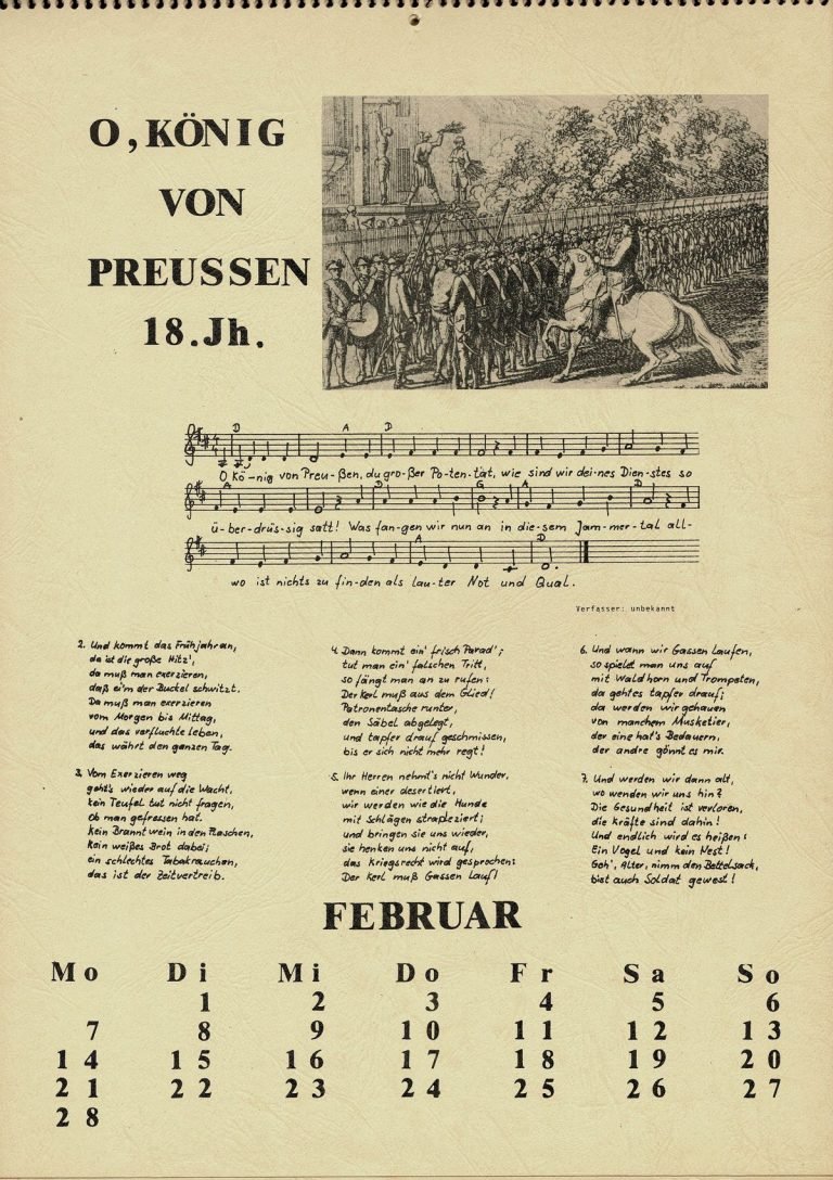 O Koenig von Preussen Liederkalender 1983 2