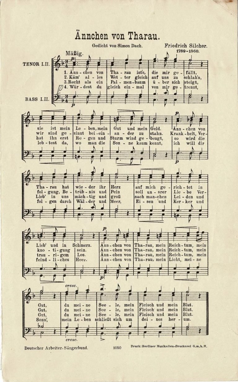 Aennchen von Tharau Maennerchor