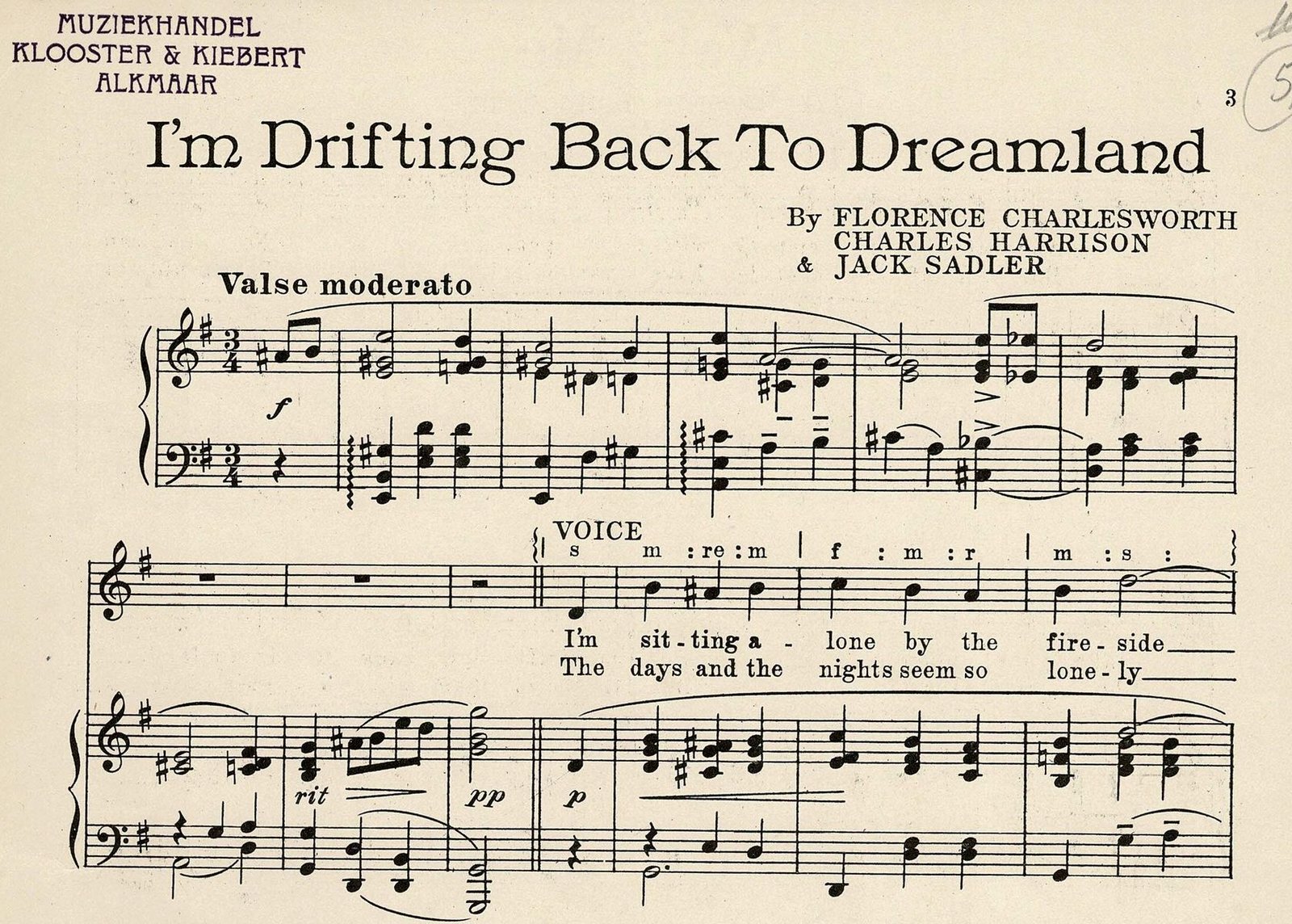 1924 Im drifting back to dreamland Ausschnitt 1924 Im drifting back to dreamland Ausschnitt