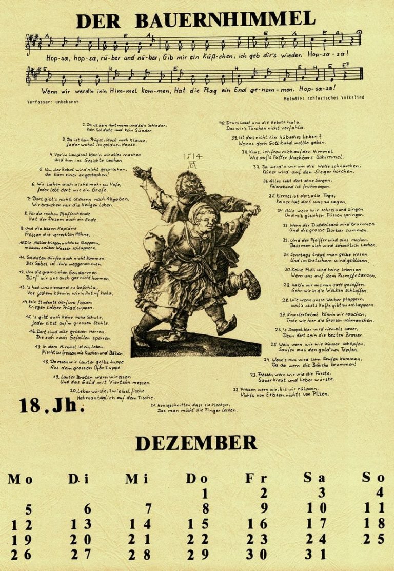 Bauernhimmel Lieder Kalenderblatt 1983