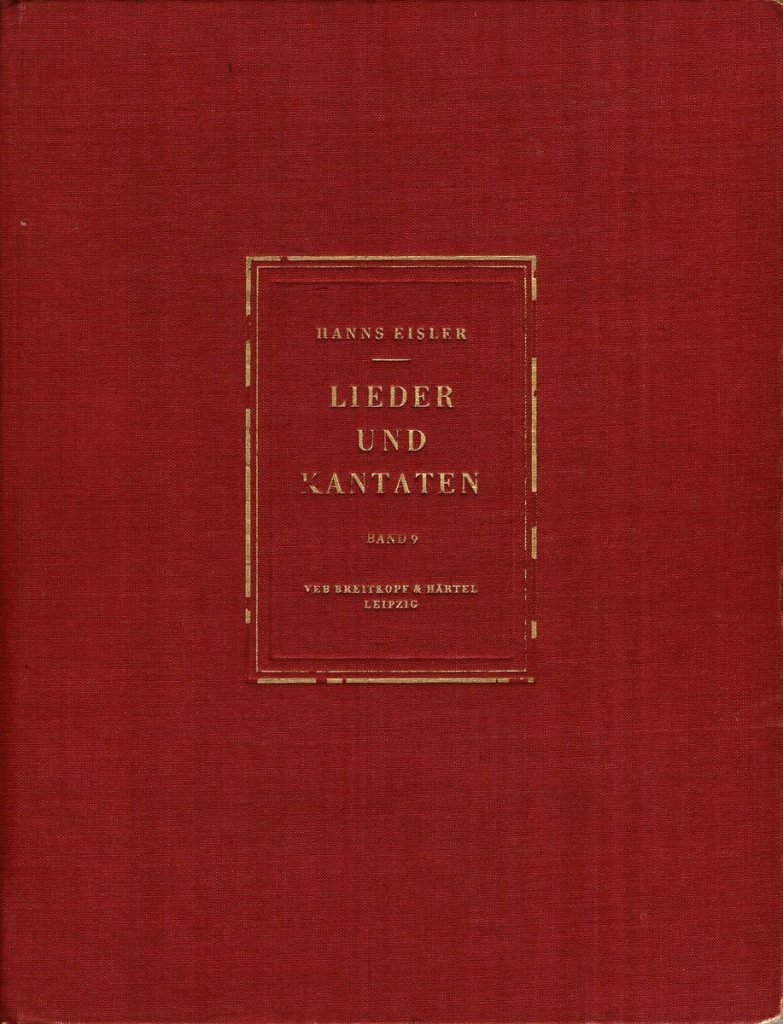 Eisler Lieder u Kantaten Bd 9 Titel