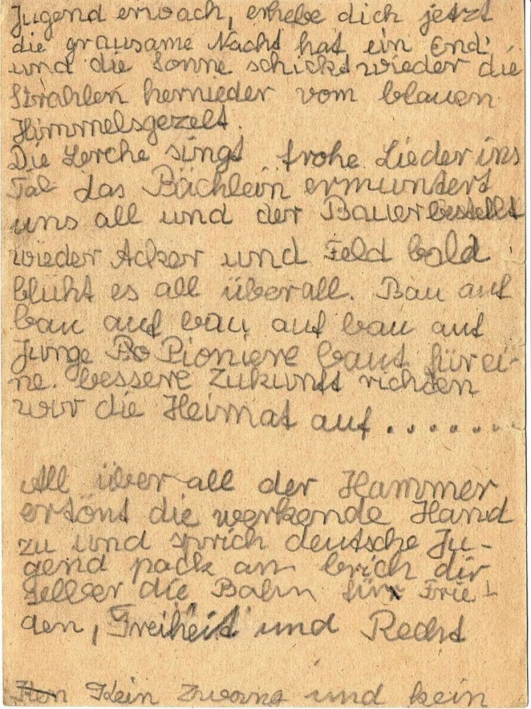 Jugend erwach handschriftlich