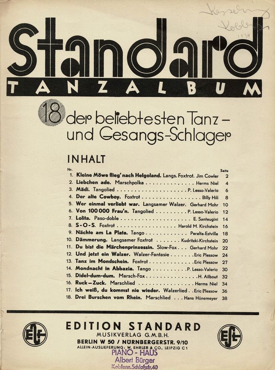 Standard Tanzalbum Inhalt