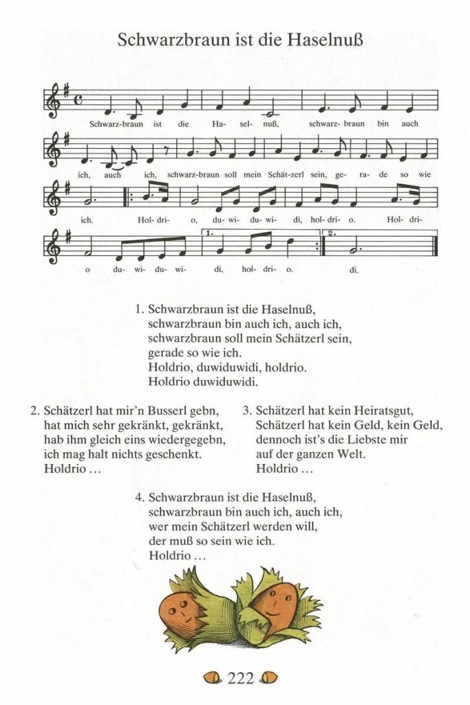 Schwarzbraun ist die Haselnuss Noten Text
