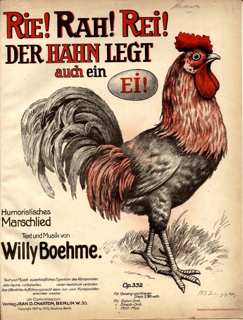 1917 Rie Rah Rei Der Hahn legt 01