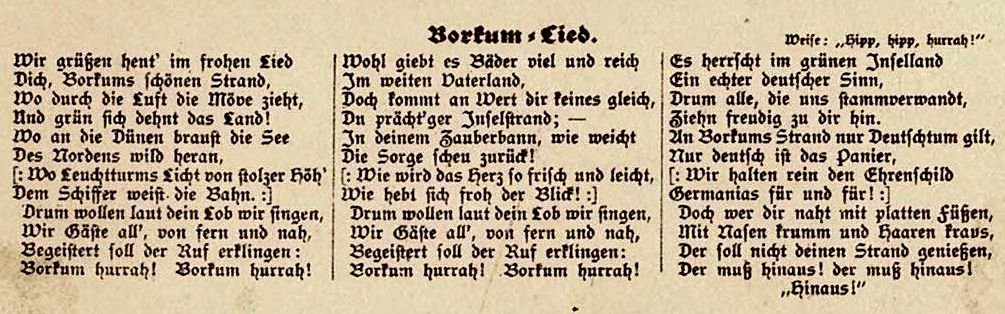 Borkum Lied AK a Ausschnitt Text