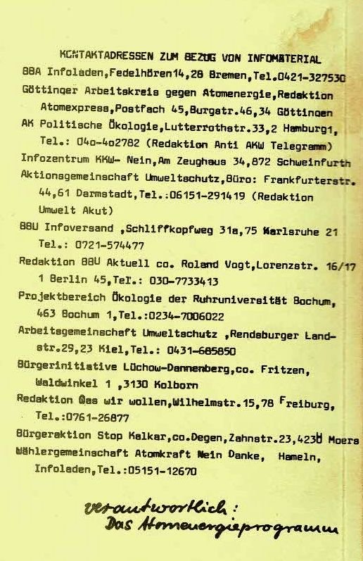 Bremer Liederbuch AKW Gegner bestellAdr