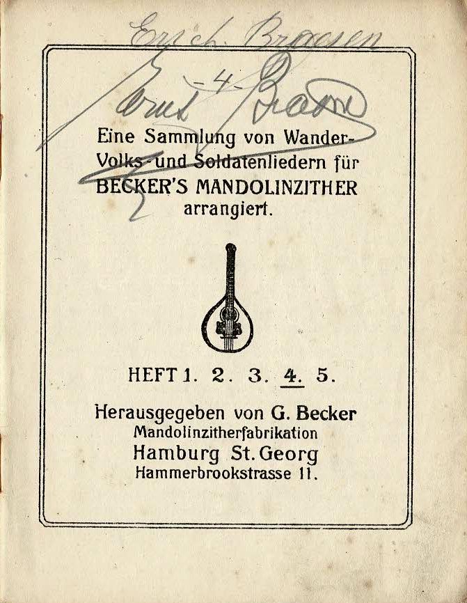 Liederbuch Wandervögel 4 Innentitel