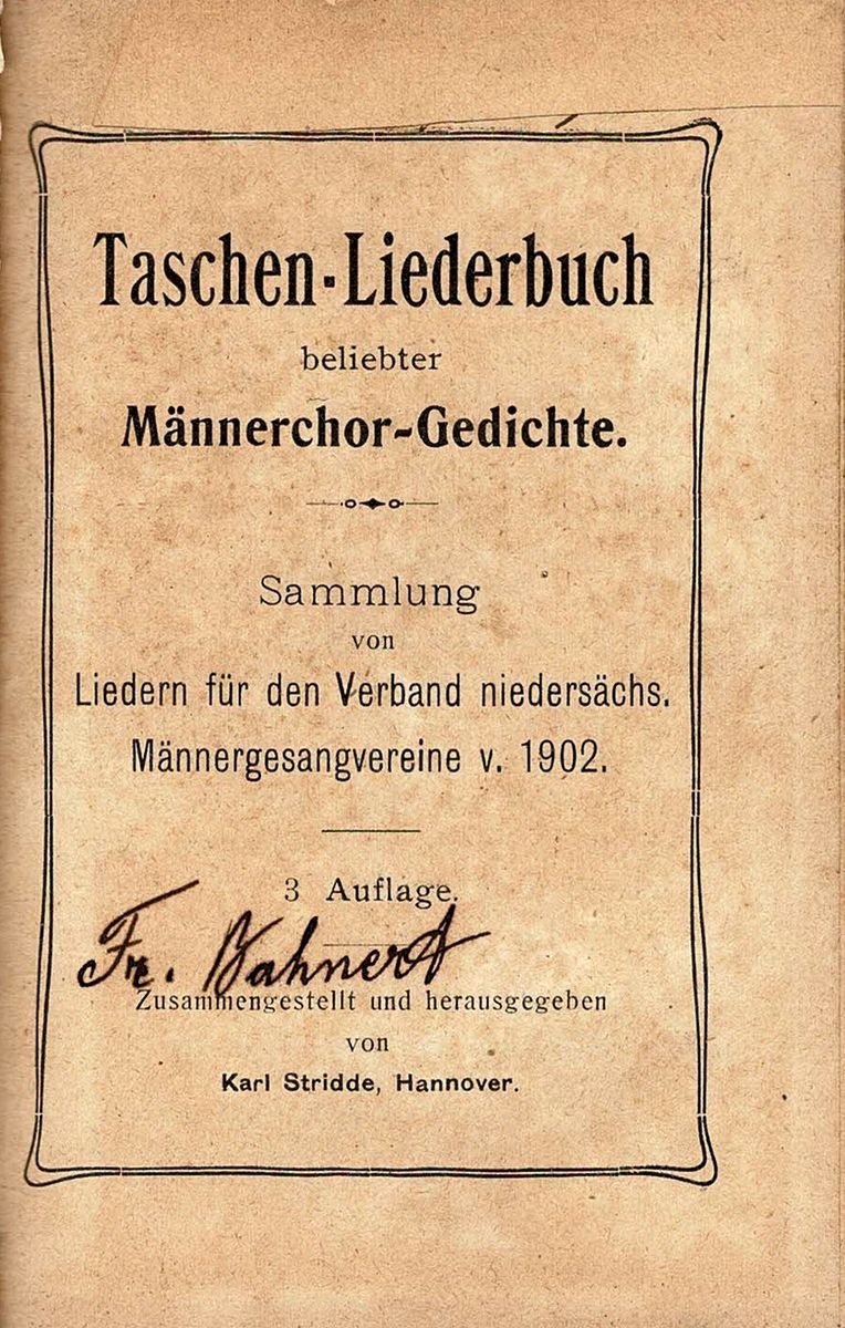 Taschen Liederbuch Innentitel