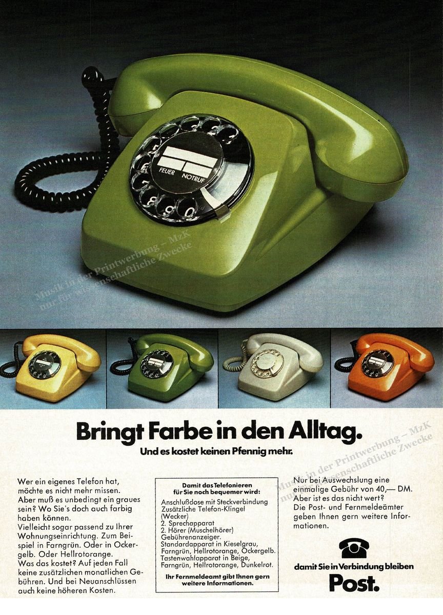 Deutsche Post Telefon Farbe Westermanns 1977