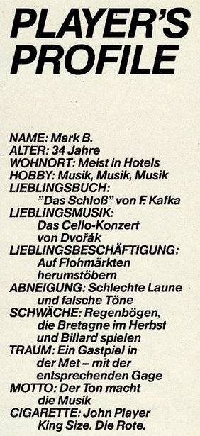 John Player Cellokasten Stern 16 1982 Ausschnitt John Player Cellokasten Stern 16 1982 Ausschnitt