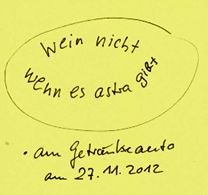 wein nicht wenn es astra gibt Notizzettel
