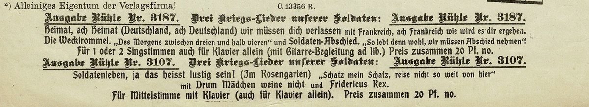 1914 O Deutschland hoch in Ehren S 3 1914 O Deutschland hoch in Ehren S 3