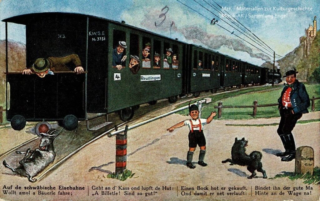 Auf de schwäbische Eisenbahne 1915