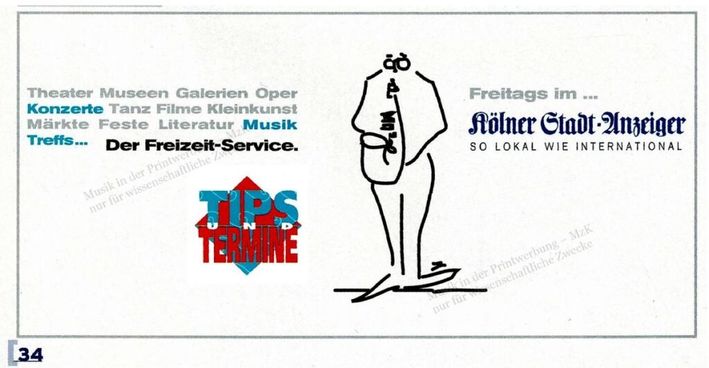 KölnerStAnz LevJazztage Prog 10 1998