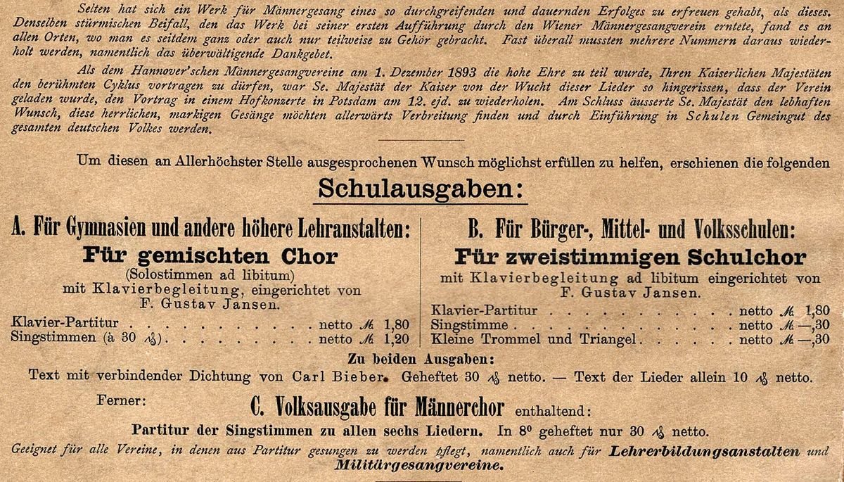 Sechs altniederländ Volkslieder Rückseite