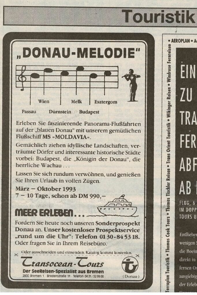 Transoceans Tours DonauWalzer HAZ 6 2 1993