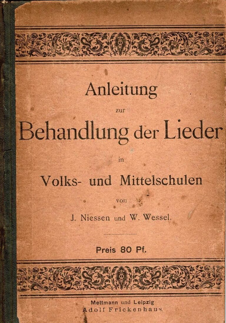 Anleitung zur Behandlung der Lieder Titel