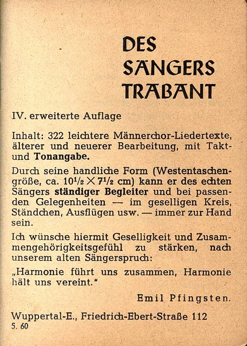 Des Saengers Trabant 4 Auflage Vorwort