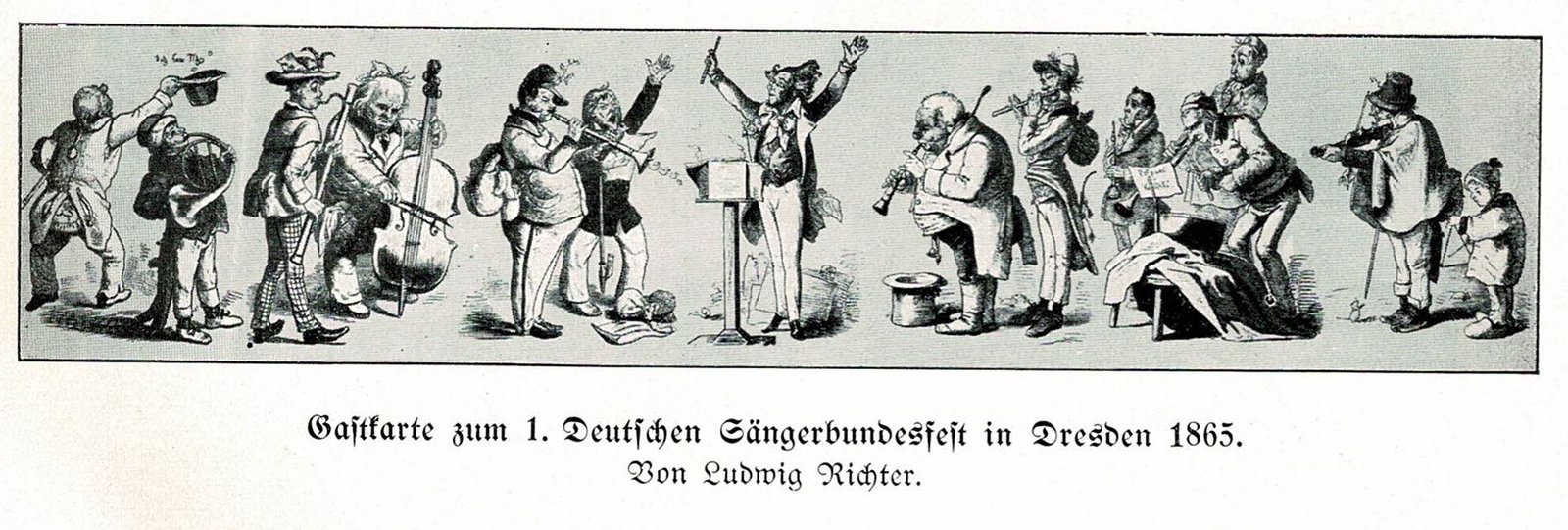 Sängerbundfest 1865 Dresden Gastkarte L Richter