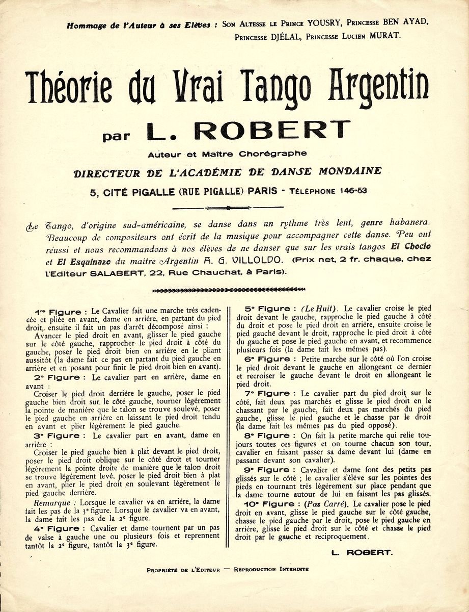 1911 El choclo Tanzbeschreibung S 3 1911 El choclo Tanzbeschreibung S 3