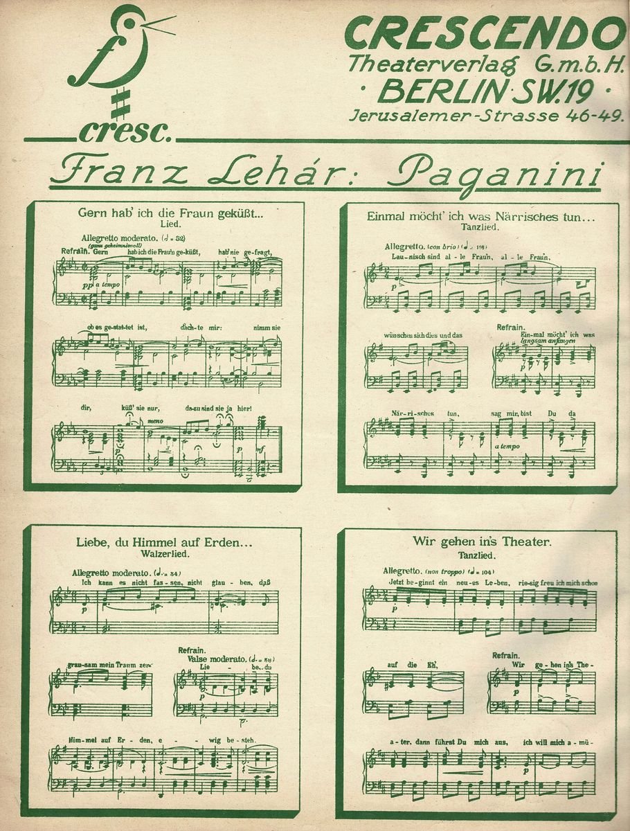 1925 Paganini Gern hab ich die Fraun Rückseite 1925 Paganini Gern hab ich die Fraun Rückseite