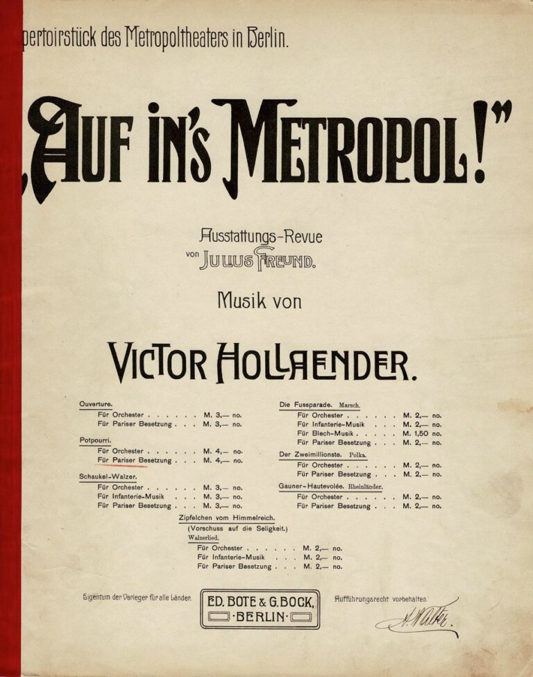 1905 Auf ins Metrolpol Potpourri Titel