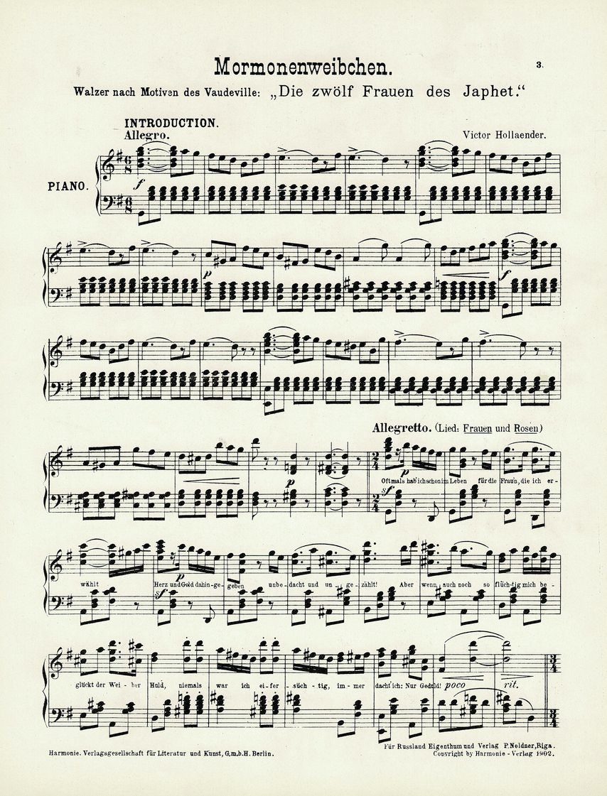 1902 Die zwoelf Frauen Mormonen Walzer