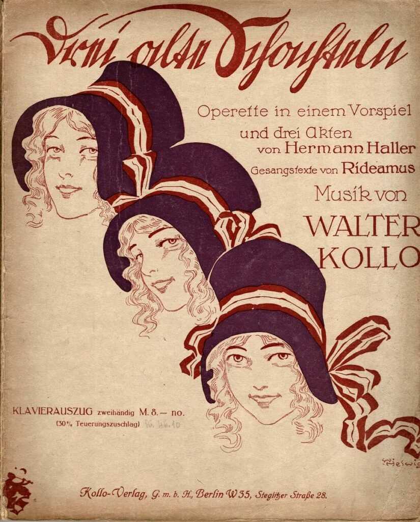 Drei alte Schachteln Klavierauszug Titel