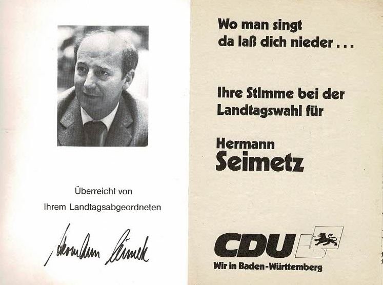 Wo man singt CDU Seimetz