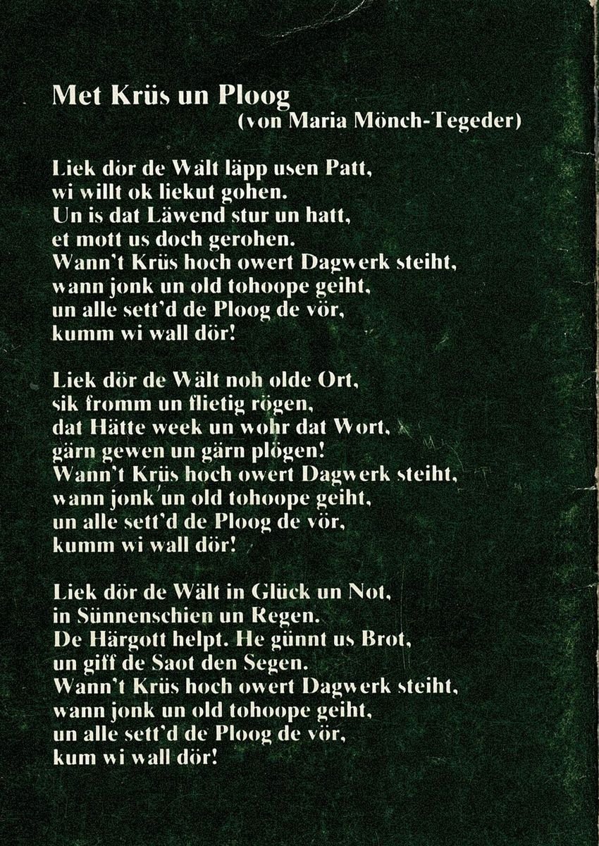 Wo man singt CDU Strube Rückseite