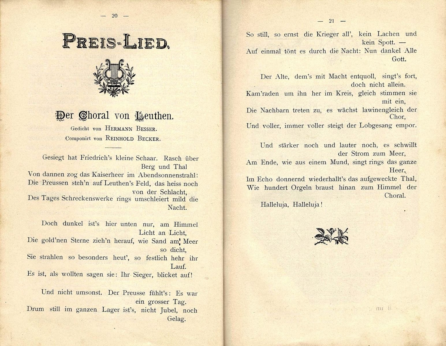 Der Choral von Leuthen Preis Lied Der Choral von Leuthen Preis Lied