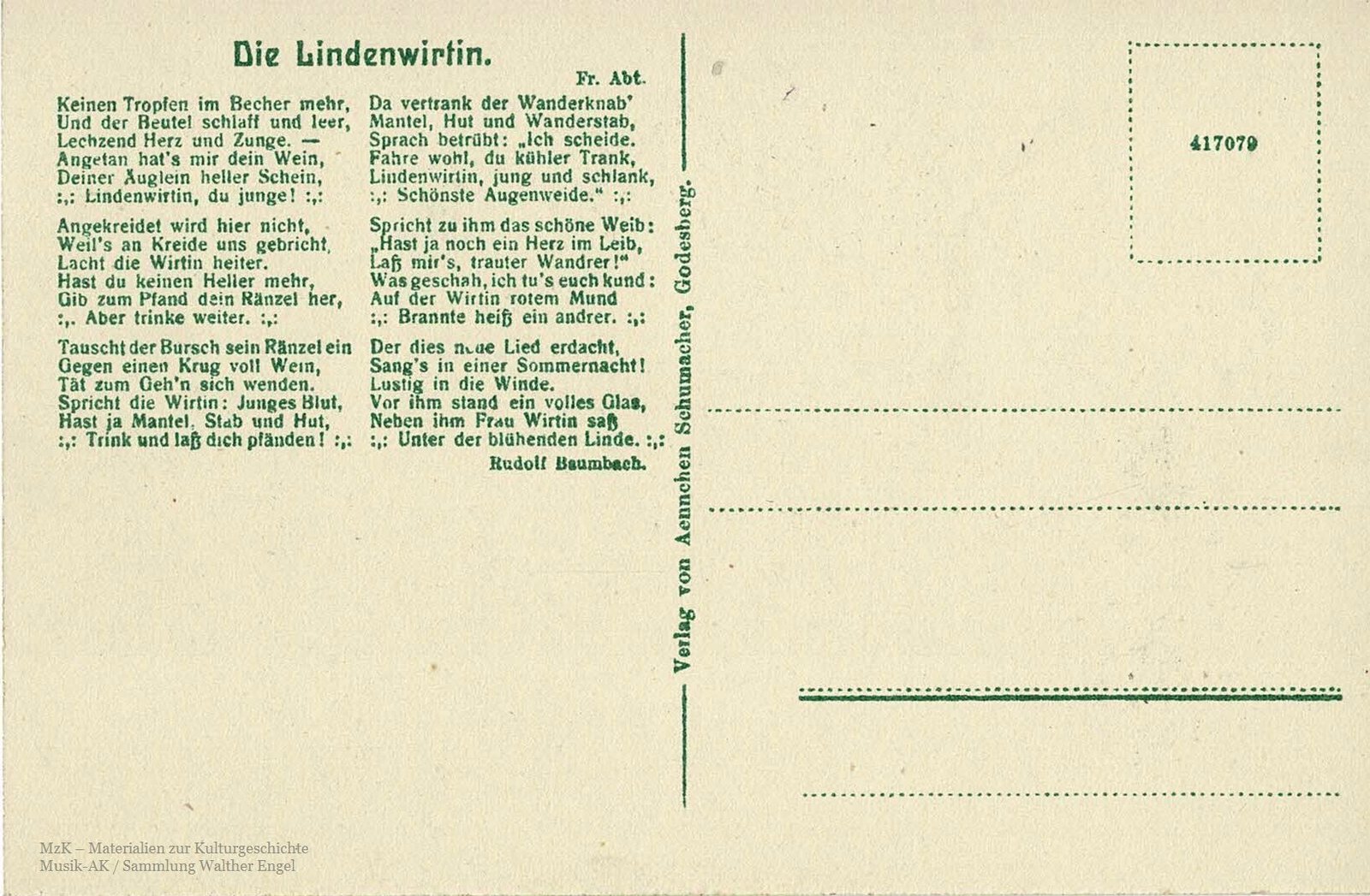 Die Lindenwirtin Aennchen Heim b
