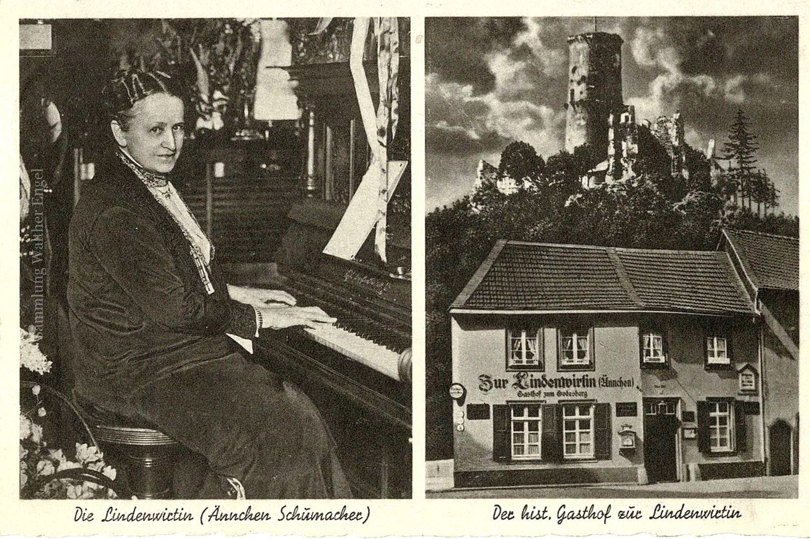 Die Lindenwirtin Aennchen Schumacher am Klavier Die Lindenwirtin Aennchen Schumacher am Klavier