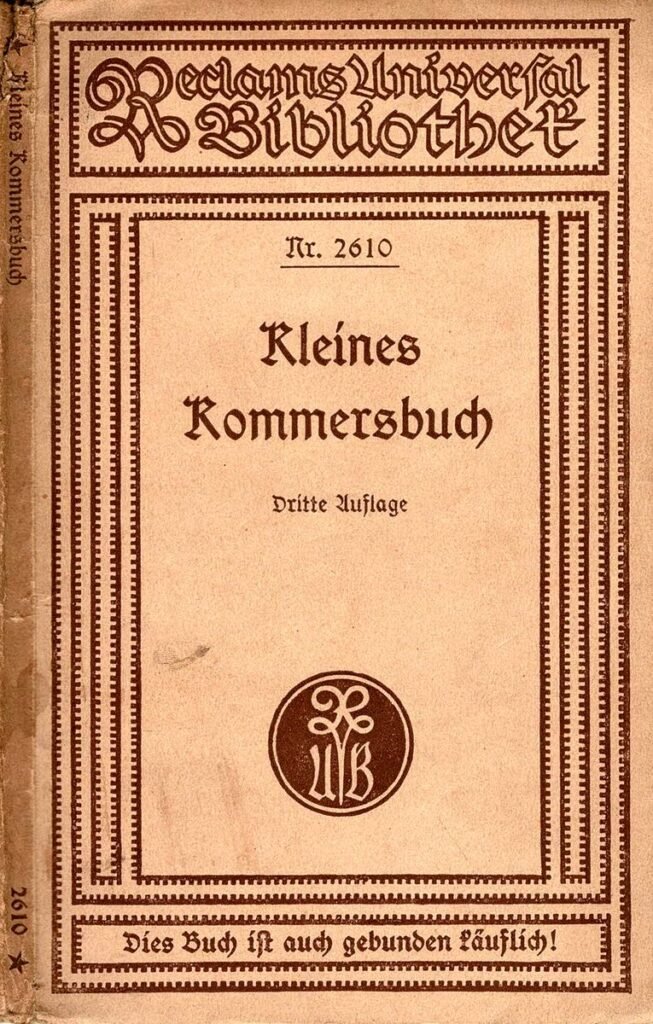 Kleines Kommersbuch Reclam Titel