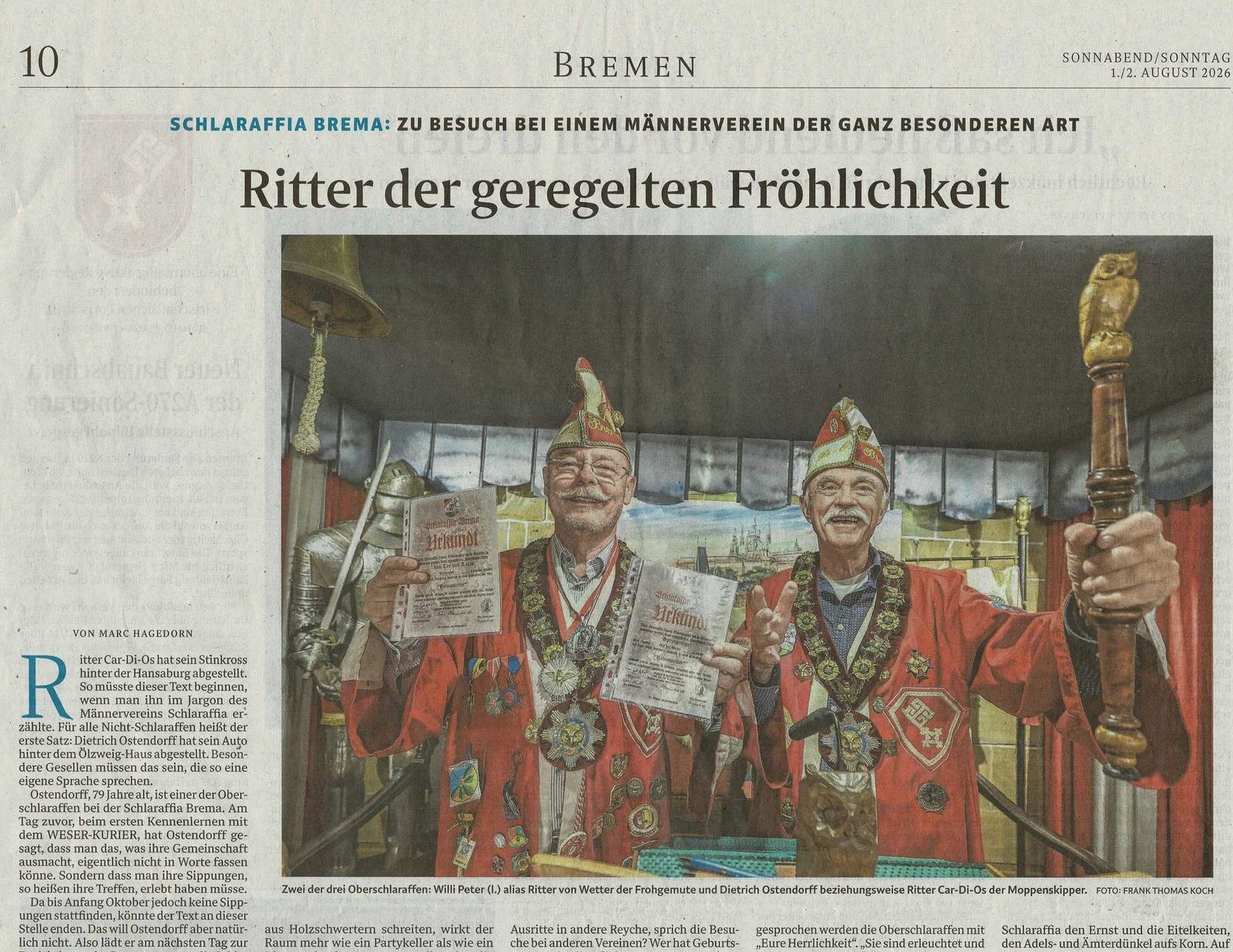 Schlaraffen Artikel Weser Kurier 1 8 2026 Schlaraffen Artikel Weser Kurier 1 8 2026