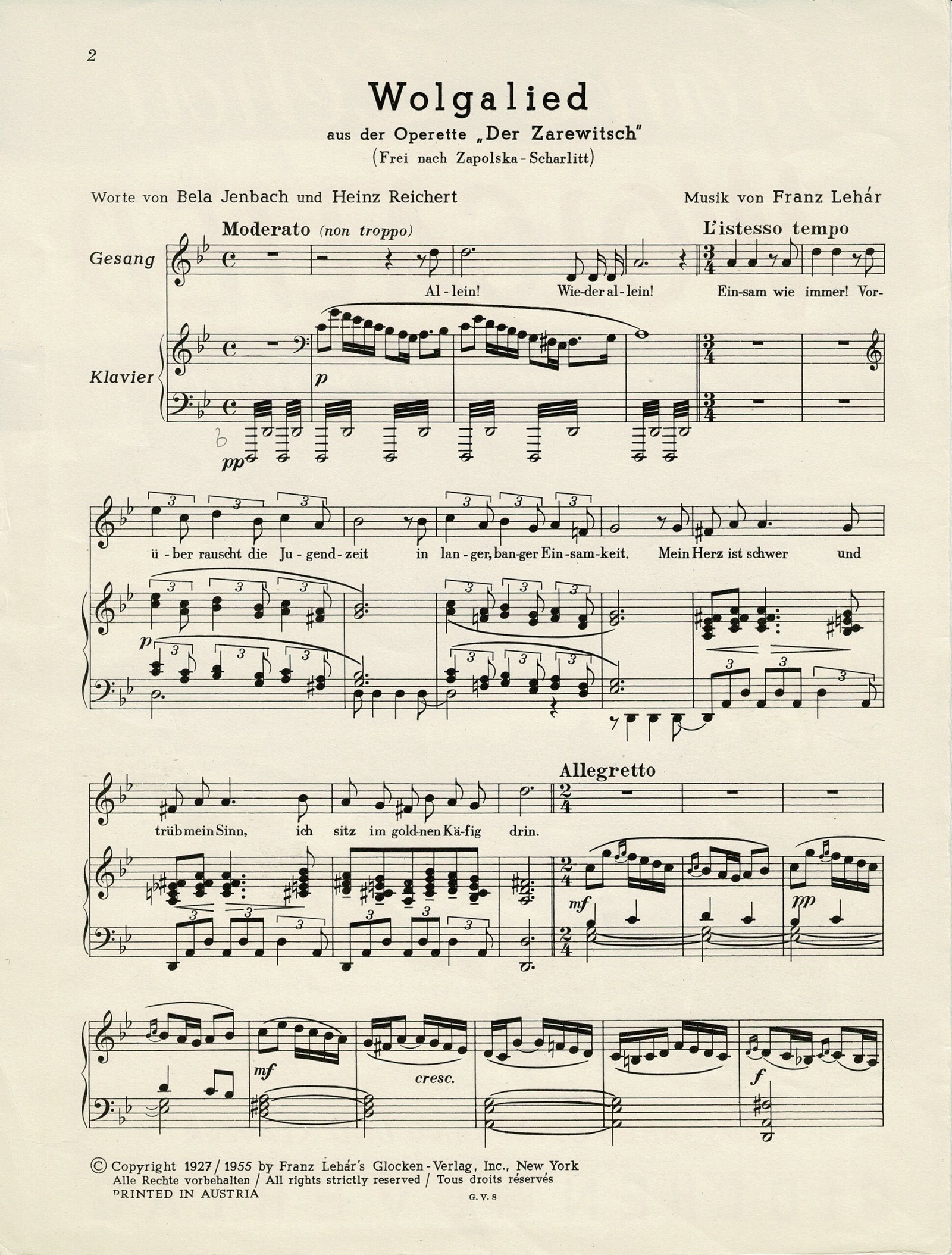 1955 Der Zarewitsch Wolgalied Lehar 02