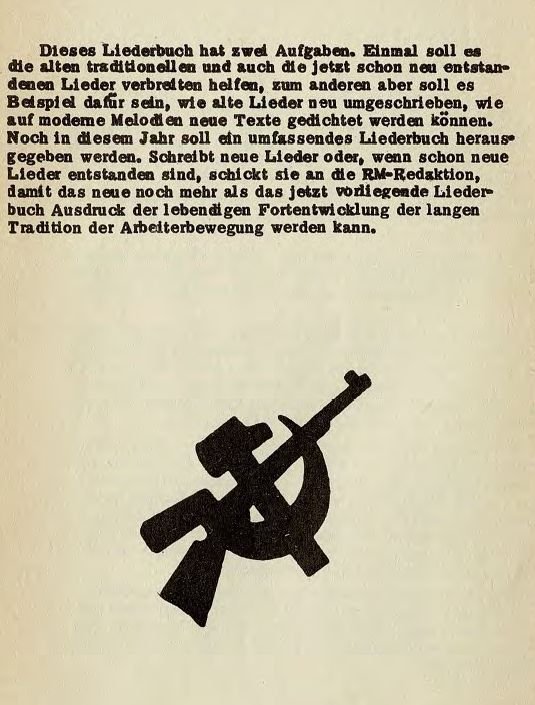 Arbeiter Kampflieder Vorwort mit Emblem Arbeiter Kampflieder Vorwort mit Emblem