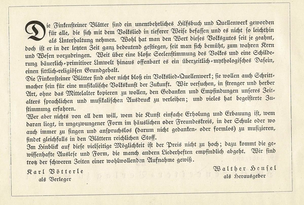 Die Finkensteiner Blätter Bd 9 Vorwort