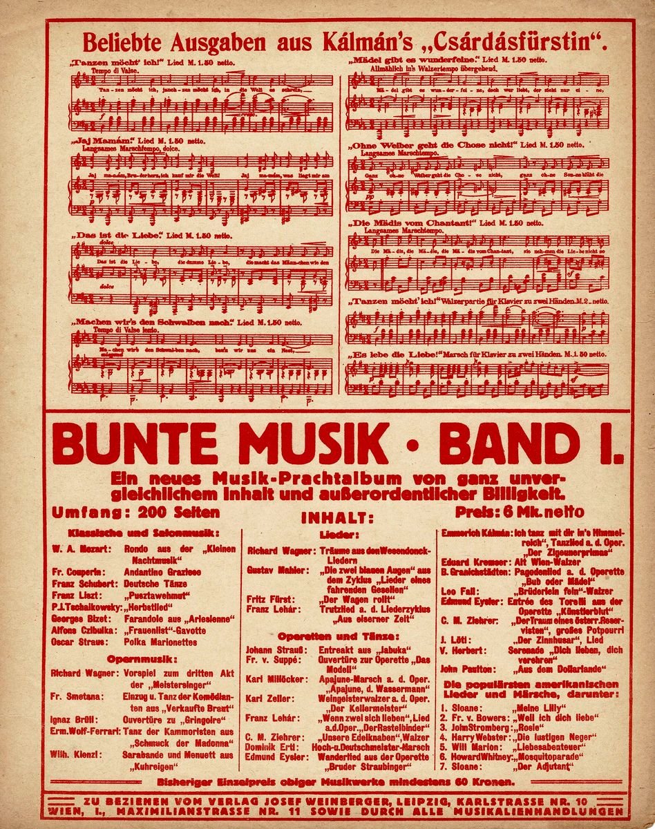 1916 Die Csardasfürstin Pot1 Rückseite 1916 Die Csardasfürstin Pot1 Rückseite