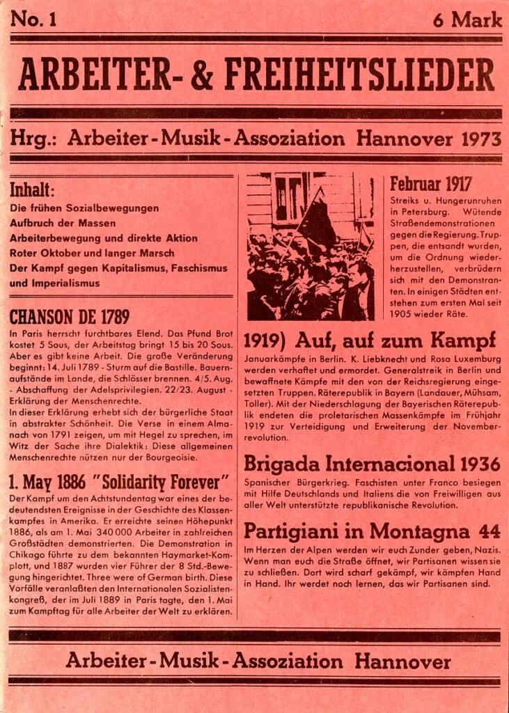Arbeiter und Freiheitslieder Titel