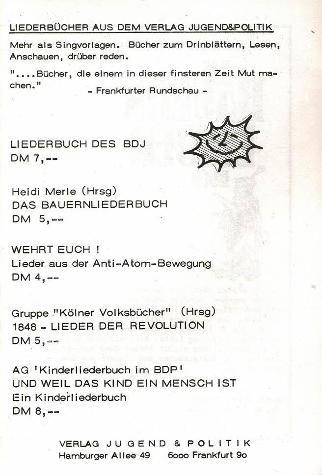 Lieder der Revolution Verlagswerbung
