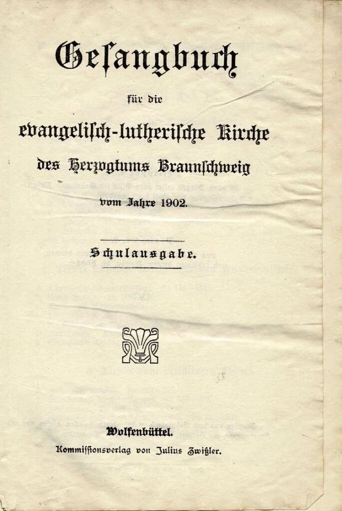 Gesangbuch Schulausgabe 1902 Innentitel