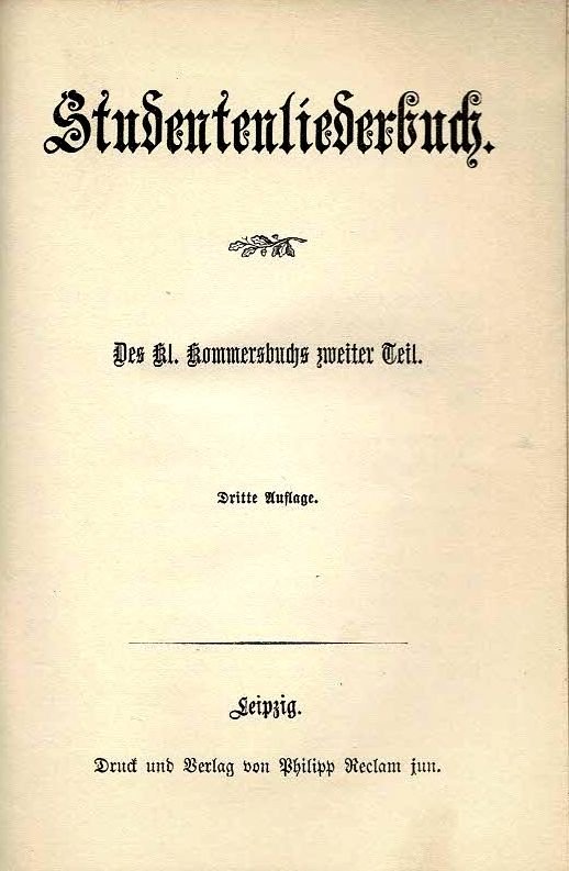 Kommersbuch 1897 Reclam Teil 2