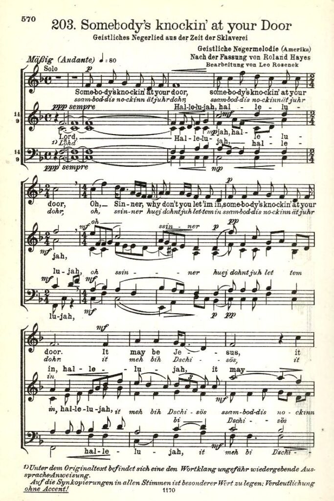 Somebody s knockin Chorsammlung DAS 570